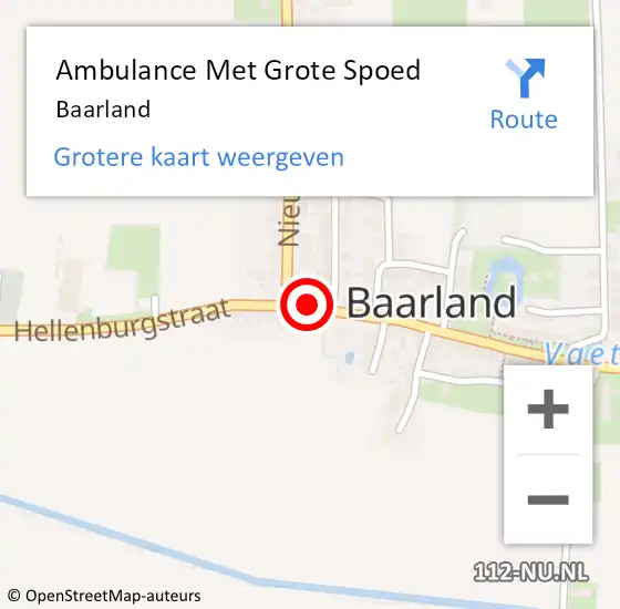 Locatie op kaart van de 112 melding: Ambulance Met Grote Spoed Naar Baarland op 17 juni 2021 15:40