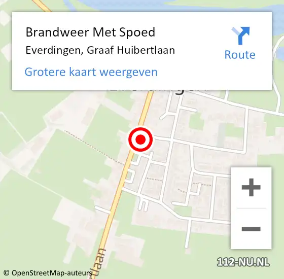 Locatie op kaart van de 112 melding: Brandweer Met Spoed Naar Everdingen, Graaf Huibertlaan op 17 juni 2021 15:56