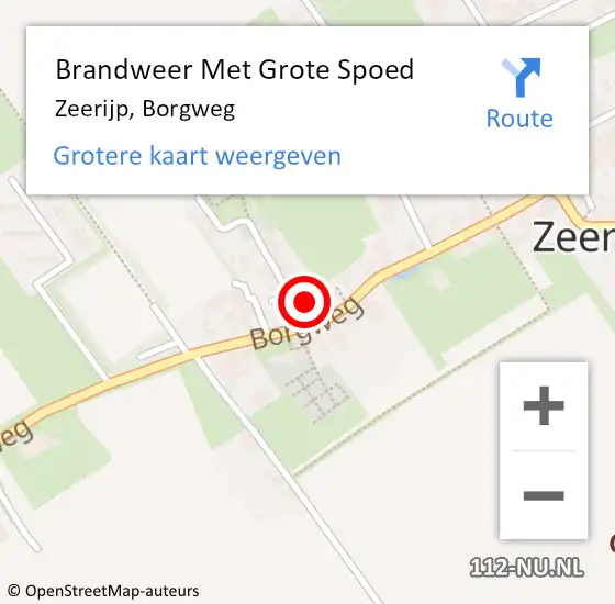 Locatie op kaart van de 112 melding: Brandweer Met Grote Spoed Naar Zeerijp, Borgweg op 17 juni 2021 15:58