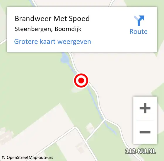 Locatie op kaart van de 112 melding: Brandweer Met Spoed Naar Steenbergen, Boomdijk op 17 juni 2021 16:17