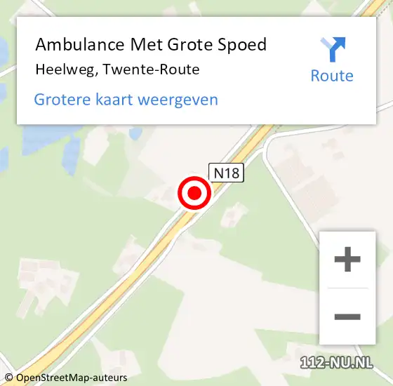 Locatie op kaart van de 112 melding: Ambulance Met Grote Spoed Naar Heelweg, Twente-Route op 17 juni 2021 16:27