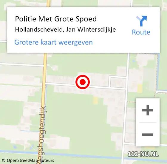Locatie op kaart van de 112 melding: Politie Met Grote Spoed Naar Hollandscheveld, Jan Wintersdijkje op 17 juni 2021 17:13