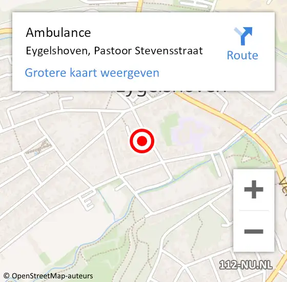 Locatie op kaart van de 112 melding: Ambulance Eygelshoven, Pastoor Stevensstraat op 13 juni 2014 15:34