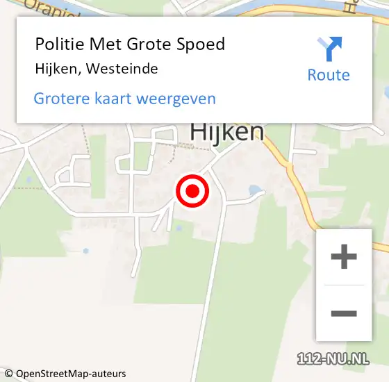 Locatie op kaart van de 112 melding: Politie Met Grote Spoed Naar Hijken, Westeinde op 17 juni 2021 17:47