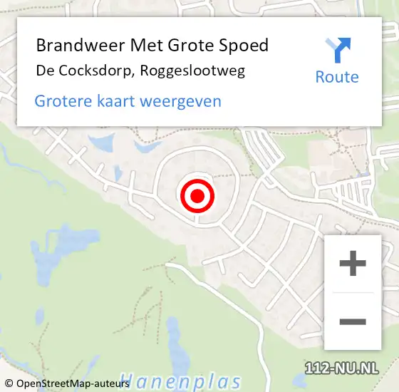 Locatie op kaart van de 112 melding: Brandweer Met Grote Spoed Naar De Cocksdorp, Roggeslootweg op 17 juni 2021 17:54