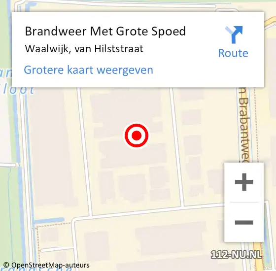 Locatie op kaart van de 112 melding: Brandweer Met Grote Spoed Naar Waalwijk, van Hilststraat op 17 juni 2021 17:59