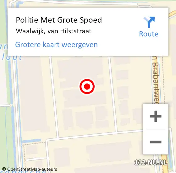 Locatie op kaart van de 112 melding: Politie Met Grote Spoed Naar Waalwijk, van Hilststraat op 17 juni 2021 18:01