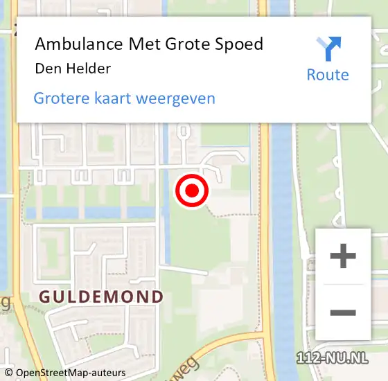 Locatie op kaart van de 112 melding: Ambulance Met Grote Spoed Naar Den Helder op 17 juni 2021 18:04
