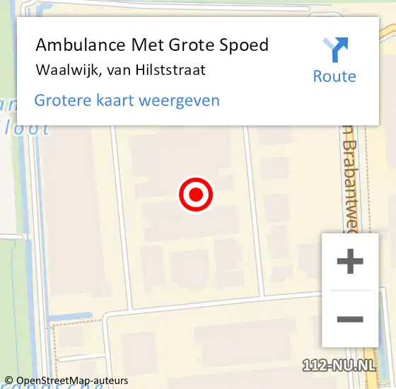 Locatie op kaart van de 112 melding: Ambulance Met Grote Spoed Naar Waalwijk, van Hilststraat op 17 juni 2021 18:17
