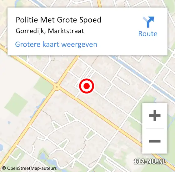 Locatie op kaart van de 112 melding: Politie Met Grote Spoed Naar Gorredijk, Marktstraat op 17 juni 2021 18:19