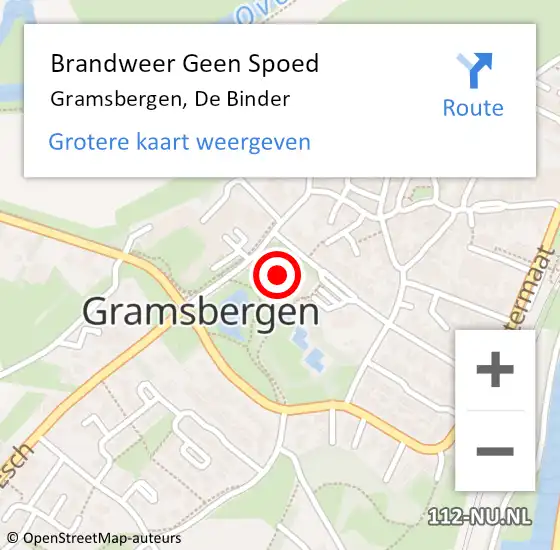 Locatie op kaart van de 112 melding: Brandweer Geen Spoed Naar Gramsbergen, De Binder op 17 juni 2021 18:36