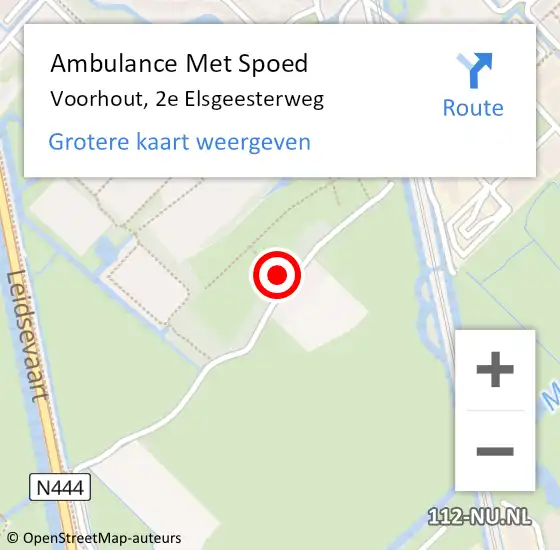 Locatie op kaart van de 112 melding: Ambulance Met Spoed Naar Voorhout, 2e Elsgeesterweg op 17 juni 2021 18:41