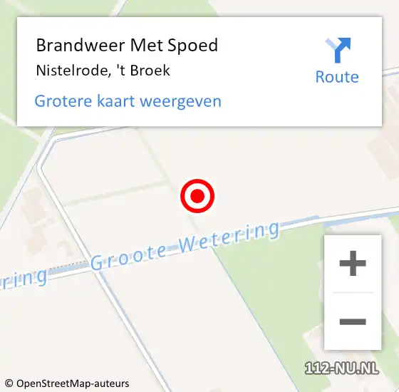 Locatie op kaart van de 112 melding: Brandweer Met Spoed Naar Nistelrode, 't Broek op 17 juni 2021 18:50