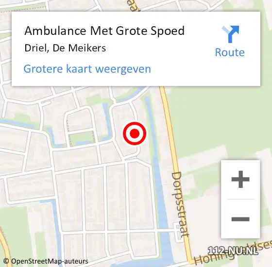 Locatie op kaart van de 112 melding: Ambulance Met Grote Spoed Naar Driel, De Meikers op 17 juni 2021 19:22