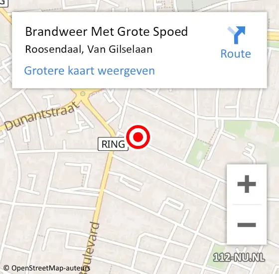 Locatie op kaart van de 112 melding: Brandweer Met Grote Spoed Naar Roosendaal, Van Gilselaan op 17 juni 2021 19:22