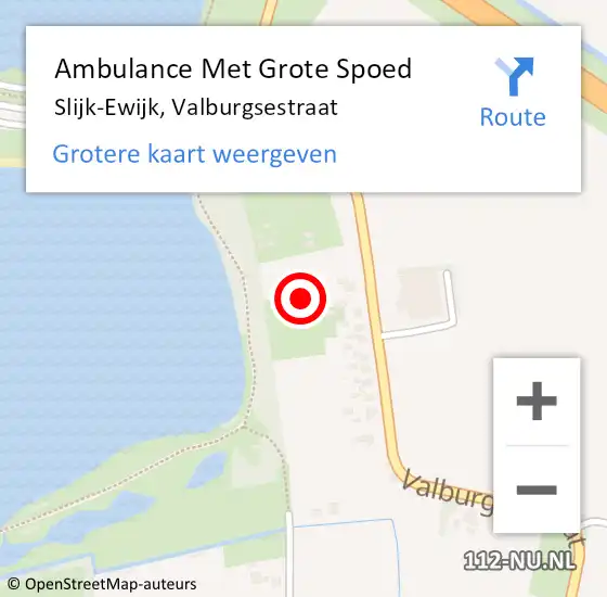 Locatie op kaart van de 112 melding: Ambulance Met Grote Spoed Naar Slijk-Ewijk, Valburgsestraat op 17 juni 2021 19:50