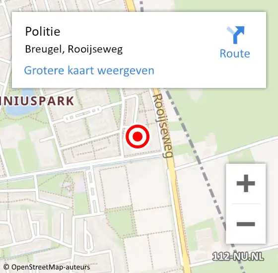 Locatie op kaart van de 112 melding: Politie Breugel, Rooijseweg op 17 juni 2021 19:53