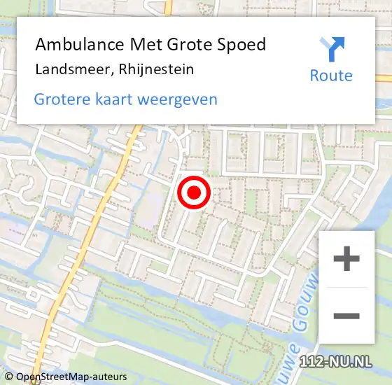 Locatie op kaart van de 112 melding: Ambulance Met Grote Spoed Naar Landsmeer, Rhijnestein op 17 juni 2021 21:30