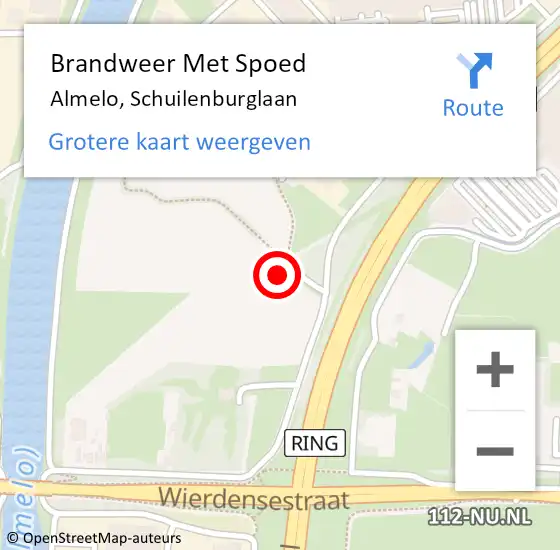 Locatie op kaart van de 112 melding: Brandweer Met Spoed Naar Almelo, Schuilenburglaan op 17 juni 2021 21:44