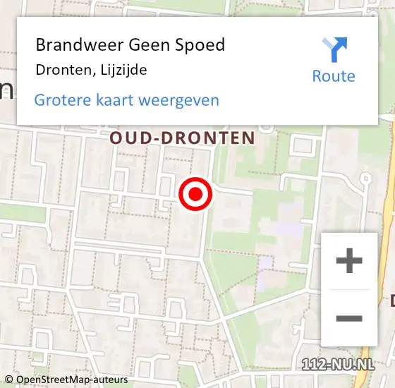 Locatie op kaart van de 112 melding: Brandweer Geen Spoed Naar Dronten, Lijzijde op 17 juni 2021 22:12