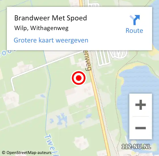 Locatie op kaart van de 112 melding: Brandweer Met Spoed Naar Wilp, Withagenweg op 17 juni 2021 22:14