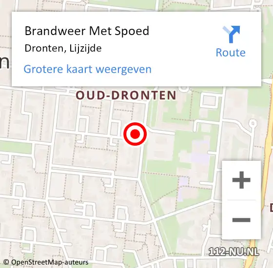 Locatie op kaart van de 112 melding: Brandweer Met Spoed Naar Dronten, Lijzijde op 17 juni 2021 22:15