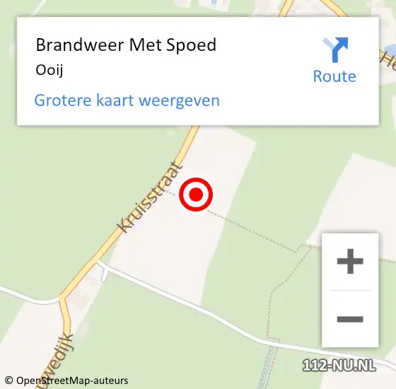 Locatie op kaart van de 112 melding: Brandweer Met Spoed Naar Ooij op 17 juni 2021 22:16