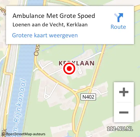 Locatie op kaart van de 112 melding: Ambulance Met Grote Spoed Naar Loenen aan de Vecht, Kerklaan op 17 juni 2021 23:13