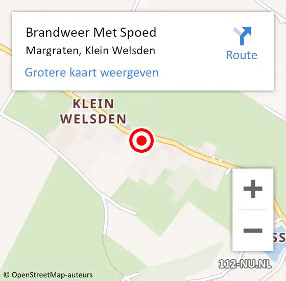 Locatie op kaart van de 112 melding: Brandweer Met Spoed Naar Margraten, Klein Welsden op 17 juni 2021 23:21