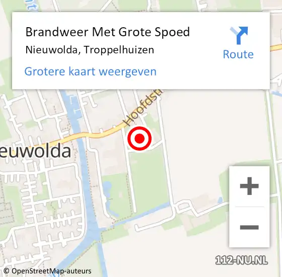 Locatie op kaart van de 112 melding: Brandweer Met Grote Spoed Naar Nieuwolda, Troppelhuizen op 17 juni 2021 23:35