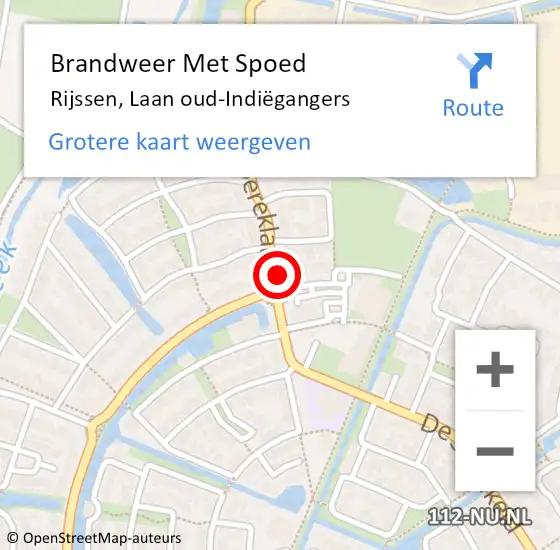 Locatie op kaart van de 112 melding: Brandweer Met Spoed Naar Rijssen, Laan oud-Indiëgangers op 17 juni 2021 23:56