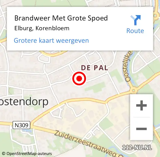 Locatie op kaart van de 112 melding: Brandweer Met Grote Spoed Naar Elburg, Korenbloem op 18 juni 2021 00:06