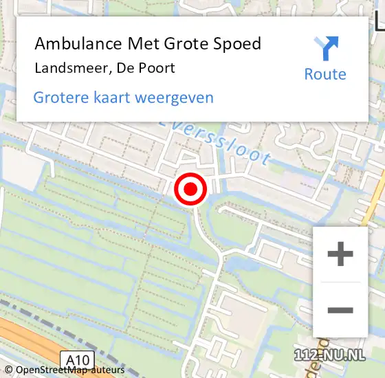 Locatie op kaart van de 112 melding: Ambulance Met Grote Spoed Naar Landsmeer, De Poort op 18 juni 2021 00:08