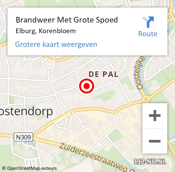 Locatie op kaart van de 112 melding: Brandweer Met Grote Spoed Naar Elburg, Korenbloem op 18 juni 2021 00:12