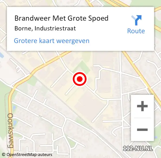 Locatie op kaart van de 112 melding: Brandweer Met Grote Spoed Naar Borne, Industriestraat op 18 juni 2021 00:16