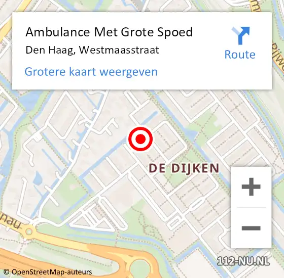 Locatie op kaart van de 112 melding: Ambulance Met Grote Spoed Naar Den Haag, Westmaasstraat op 18 juni 2021 02:00