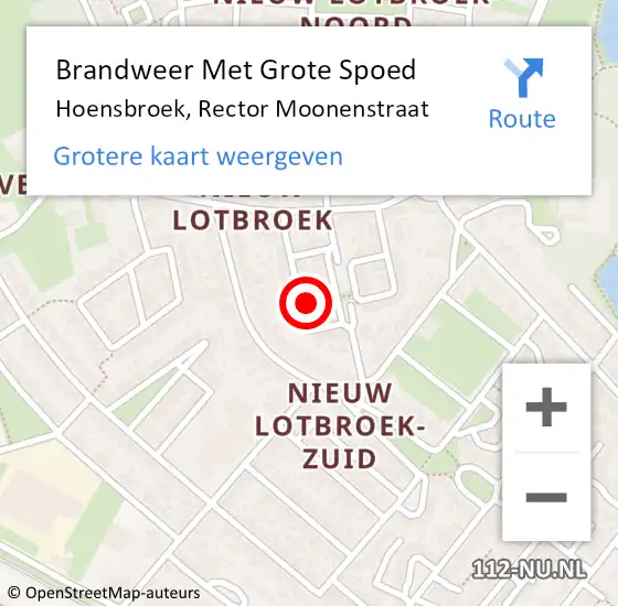 Locatie op kaart van de 112 melding: Brandweer Met Grote Spoed Naar Hoensbroek, Rector Moonenstraat op 18 juni 2021 03:21