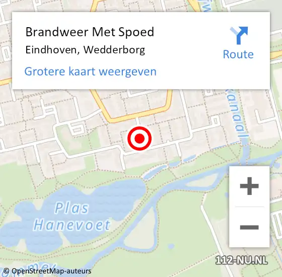 Locatie op kaart van de 112 melding: Brandweer Met Spoed Naar Eindhoven, Wedderborg op 18 juni 2021 03:44