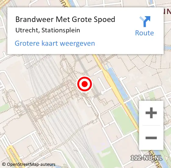 Locatie op kaart van de 112 melding: Brandweer Met Grote Spoed Naar Utrecht, Stationsplein op 18 juni 2021 05:03