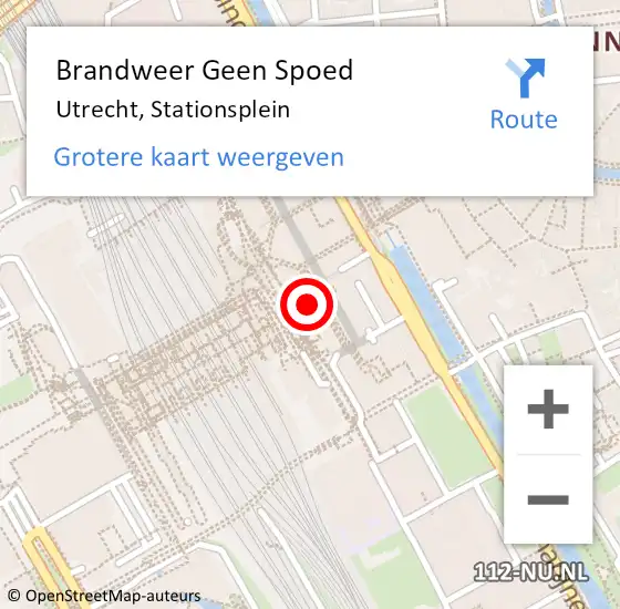 Locatie op kaart van de 112 melding: Brandweer Geen Spoed Naar Utrecht, Stationsplein op 18 juni 2021 05:04