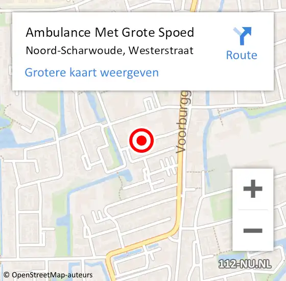 Locatie op kaart van de 112 melding: Ambulance Met Grote Spoed Naar Noord-Scharwoude, Westerstraat op 18 juni 2021 05:05