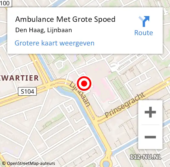 Locatie op kaart van de 112 melding: Ambulance Met Grote Spoed Naar Den Haag, Lijnbaan op 18 juni 2021 05:30