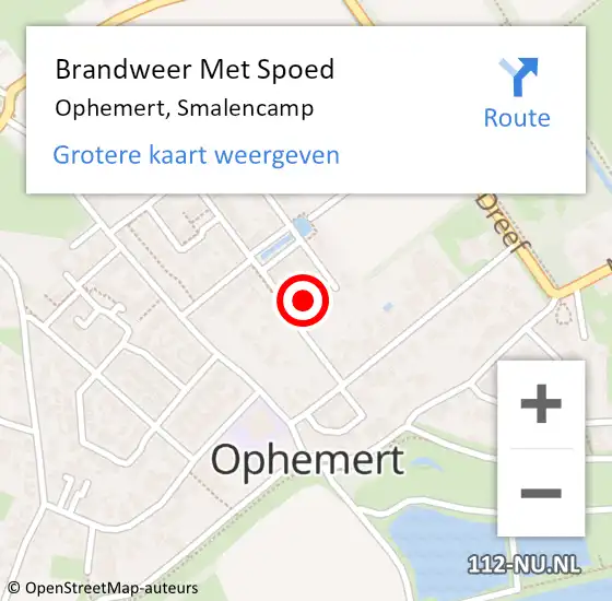 Locatie op kaart van de 112 melding: Brandweer Met Spoed Naar Ophemert, Smalencamp op 18 juni 2021 05:53