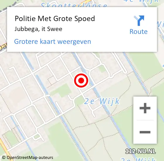 Locatie op kaart van de 112 melding: Politie Met Grote Spoed Naar Jubbega, it Swee op 18 juni 2021 05:56