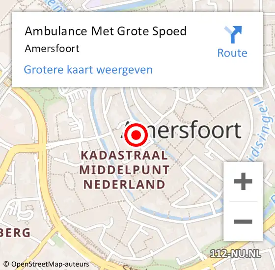 Locatie op kaart van de 112 melding: Ambulance Met Grote Spoed Naar Amersfoort op 18 juni 2021 05:59