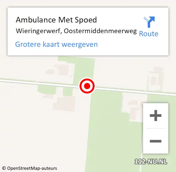 Locatie op kaart van de 112 melding: Ambulance Met Spoed Naar Wieringerwerf, Oostermiddenmeerweg op 18 juni 2021 07:01