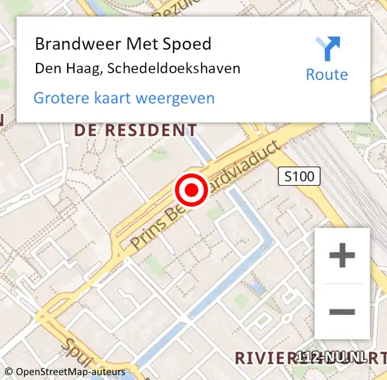 Locatie op kaart van de 112 melding: Brandweer Met Spoed Naar Den Haag, Schedeldoekshaven op 18 juni 2021 07:08