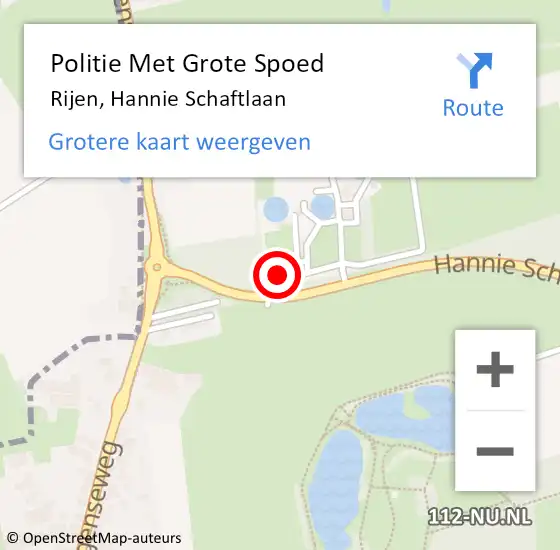 Locatie op kaart van de 112 melding: Politie Met Grote Spoed Naar Rijen, Hannie Schaftlaan op 18 juni 2021 07:35