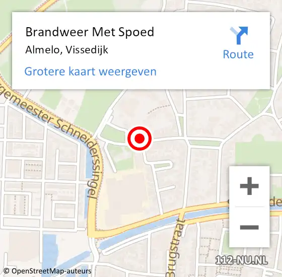 Locatie op kaart van de 112 melding: Brandweer Met Spoed Naar Almelo, Vissedijk op 13 juni 2014 16:08