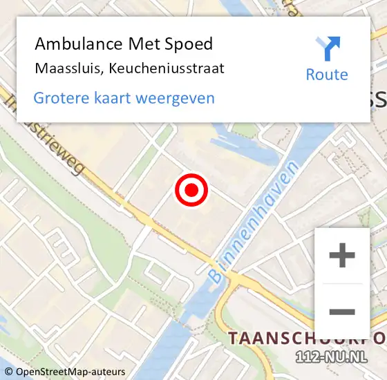 Locatie op kaart van de 112 melding: Ambulance Met Spoed Naar Maassluis, Keucheniusstraat op 18 juni 2021 07:42